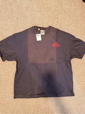 Gallery Dept Black Short-Sleeve Graphic Tee with Red Chest Logo